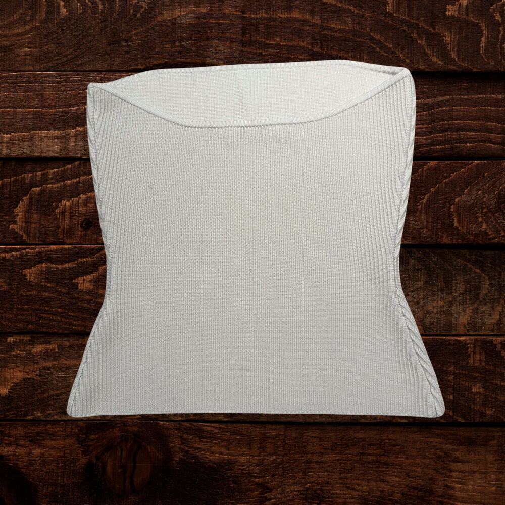 Aritzia Babaton Sculpt Ribbed Knit Strapless Tube Top Beige Small - Picture 3 of 8